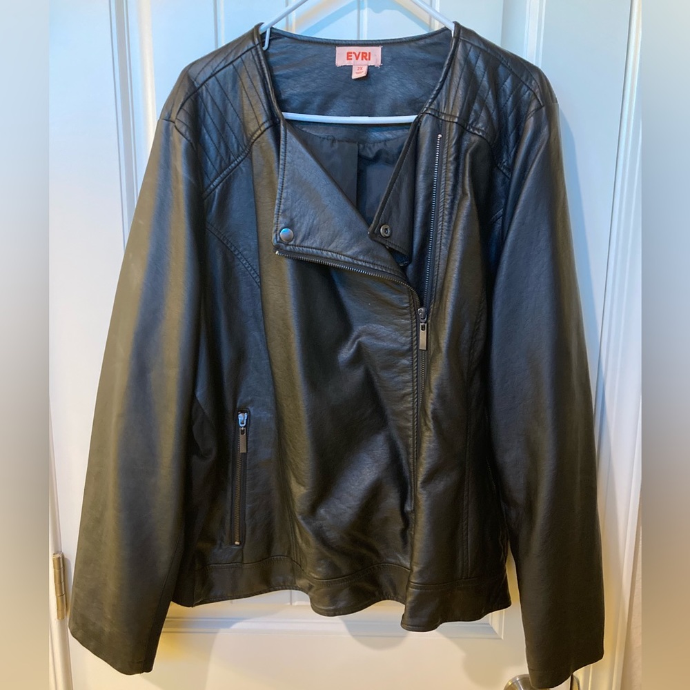 Women’s Plus Vegan Leather Jacket
